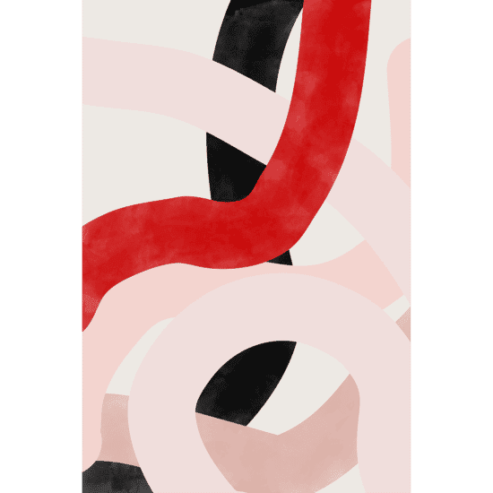 Pink & Red Brush Strokes Poster