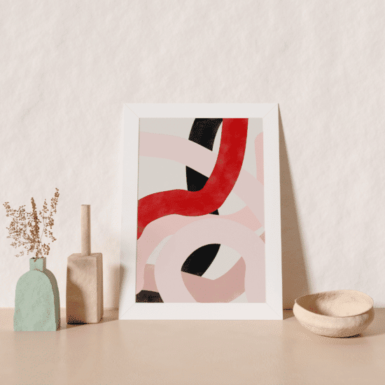 Pink & Red Brush Strokes Poster - Image 2
