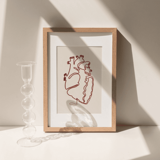 Anatomy Heart Line Poster - Image 3
