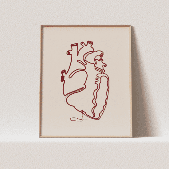 Anatomy Heart Line Poster - Image 2