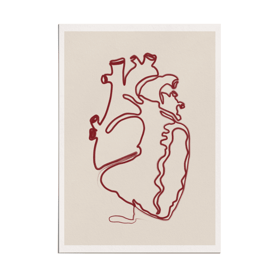 Anatomy Heart Line Poster - Image 5
