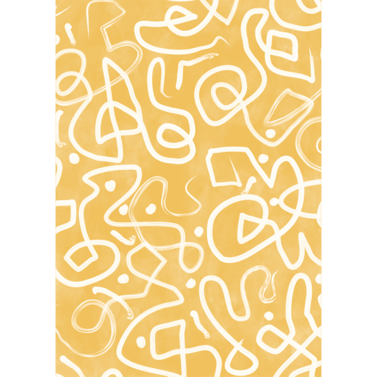 Yellow Line Art Poster