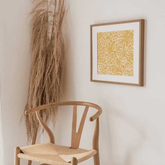 Yellow Line Art Poster - Image 2