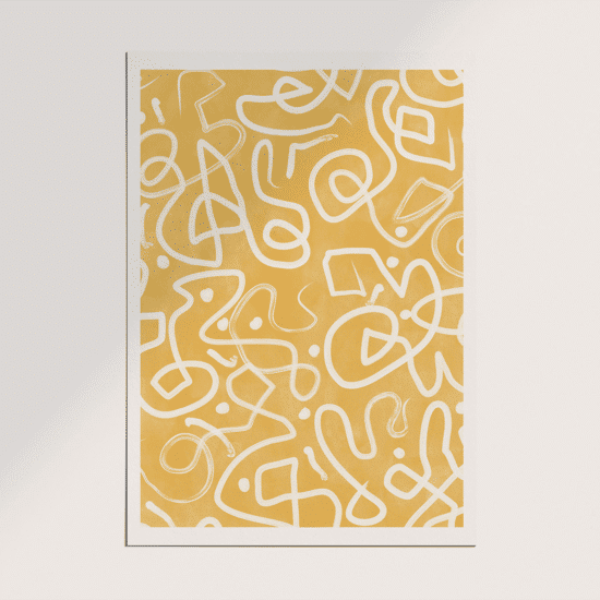 Yellow Line Art Poster - Image 5