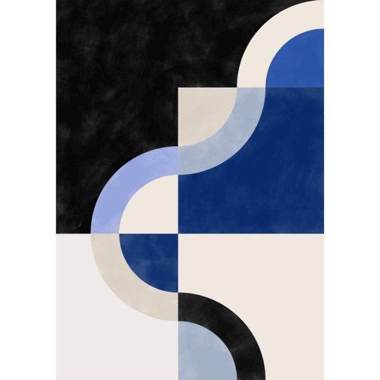 Blue Geometric Shapes Poster