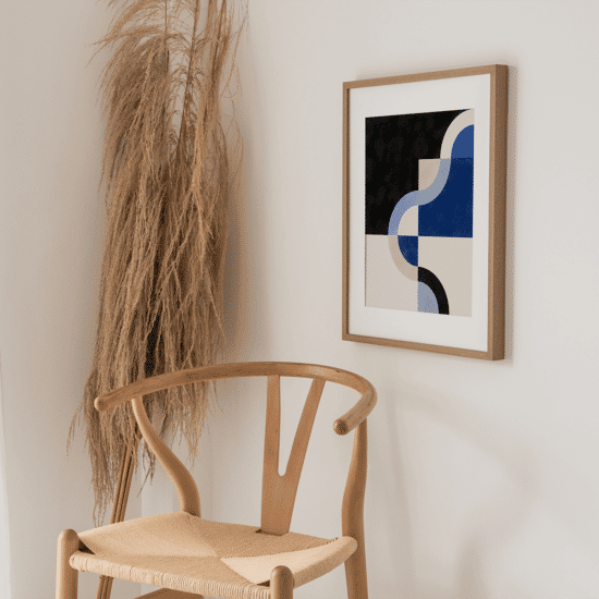 Blue Geometric Shapes Poster - Image 3