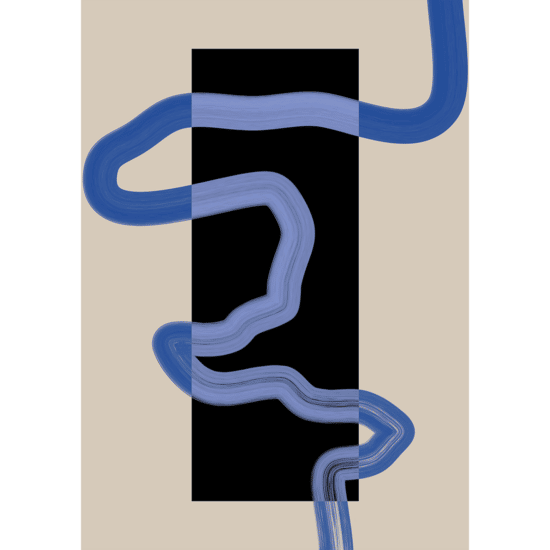 Blue Curve Poster No.2