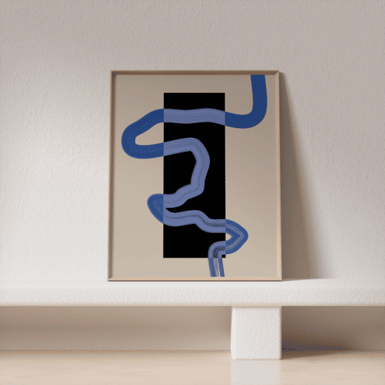 Blue Curve Poster No.2 - Image 3