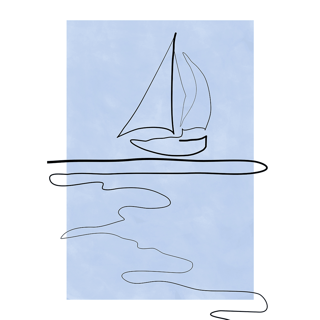 Single Line Art Landscape Poster No.2