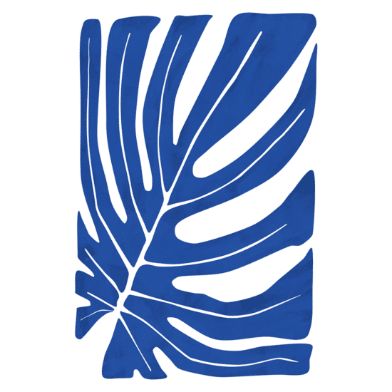 Blue Monstera Print
