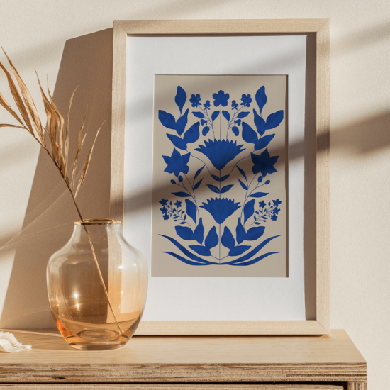 Vintage Blue Botanics Poster No.1 - Image 3