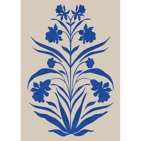 Vintage Blue Botanics Poster No.2