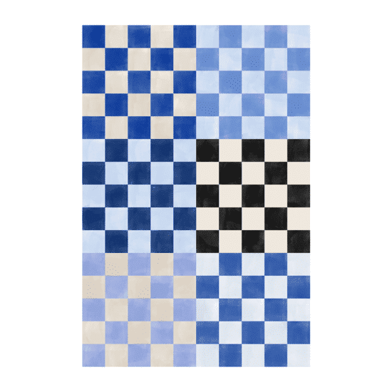 Blue Checkered Poster