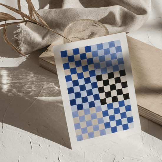Blue Checkered Poster - Image 5