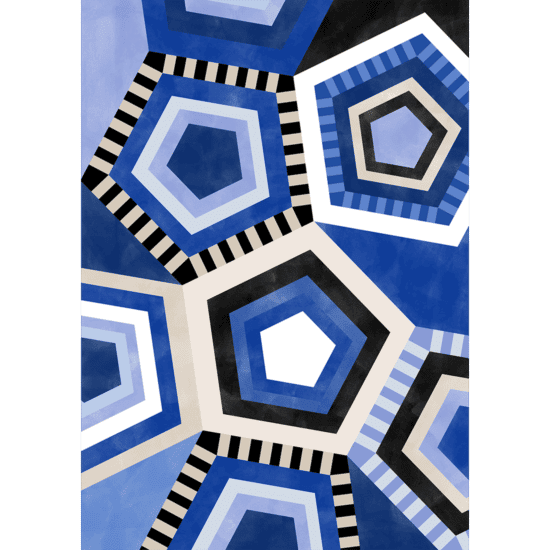 Indigo Blue Abstract Poster