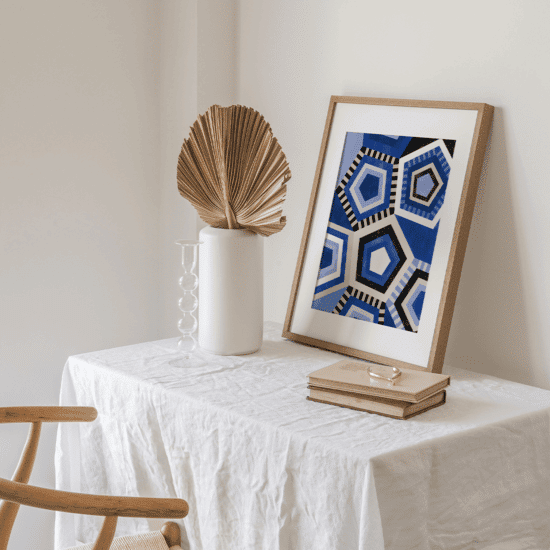 Indigo Blue Abstract Poster - Image 3