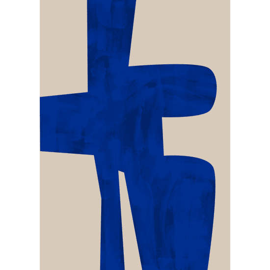Blue Abstract Shape Poster No.1