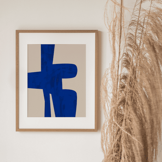 Blue Abstract Shape Poster No.1 - Image 2