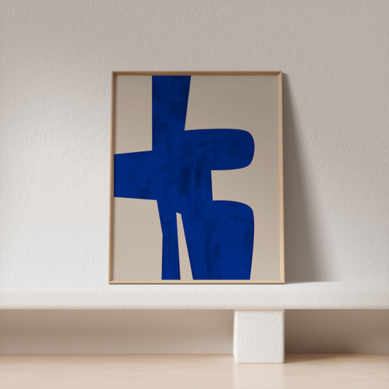 Blue Abstract Shape Poster No.1 - Image 3