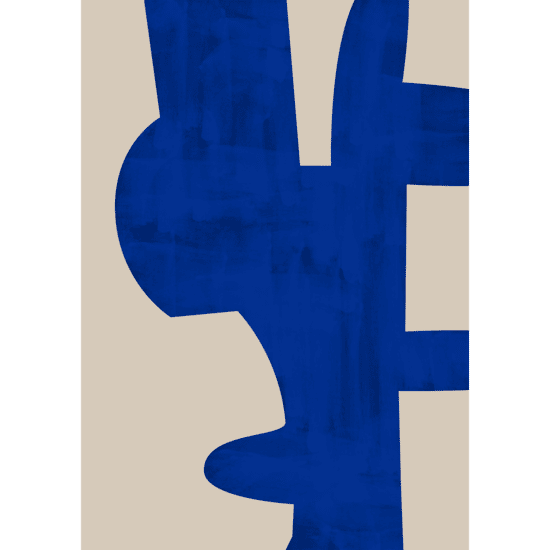 Blue Abstract Shape Poster No.2