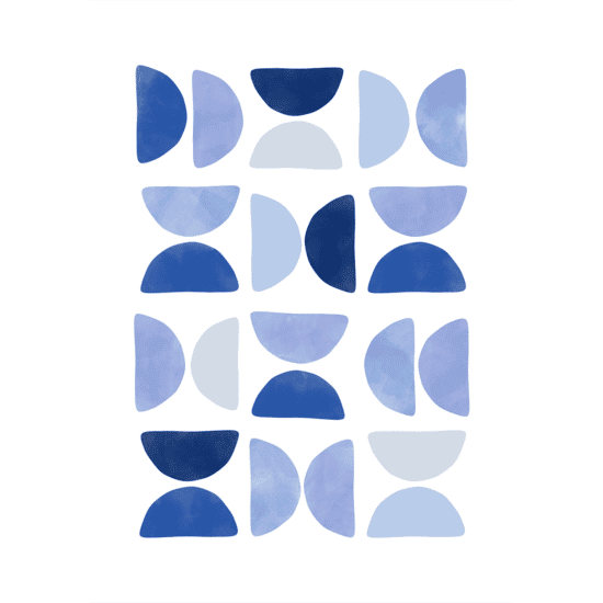 Blue Mid Century Poster No.3