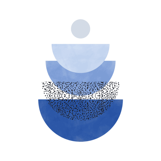 Abstract Geometric Blue Poster No.3