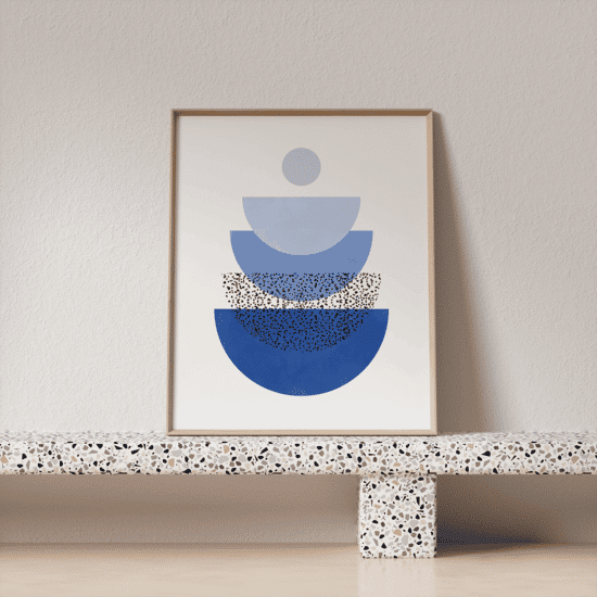 Abstract Geometric Blue Poster No.3 - Image 3